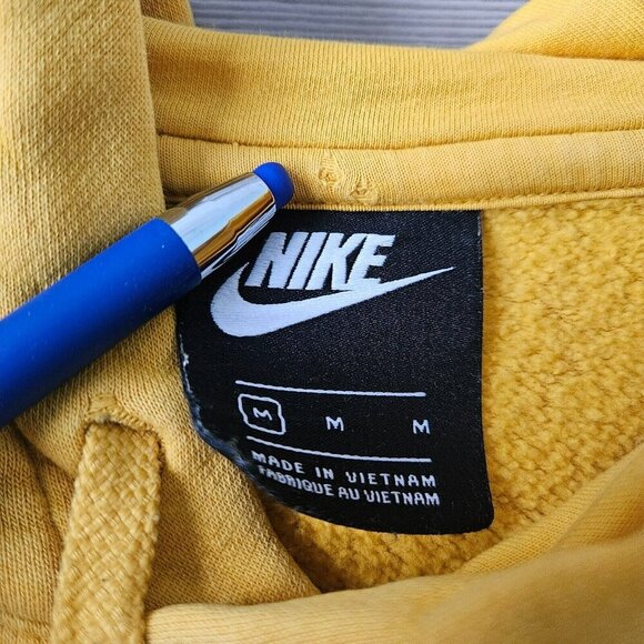 Nike Sweatshirt Evolution of the Swish Pinwheel Logo Yellow Long Sleeve Hooded M - Picture 8 of 16